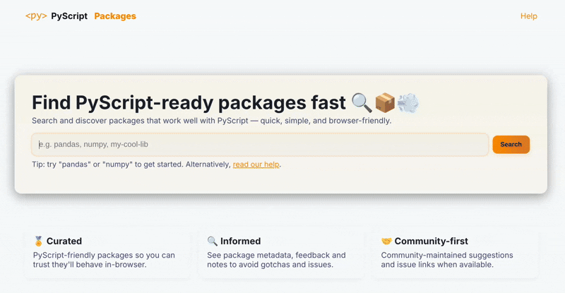 Reporting the status of a package on the website.